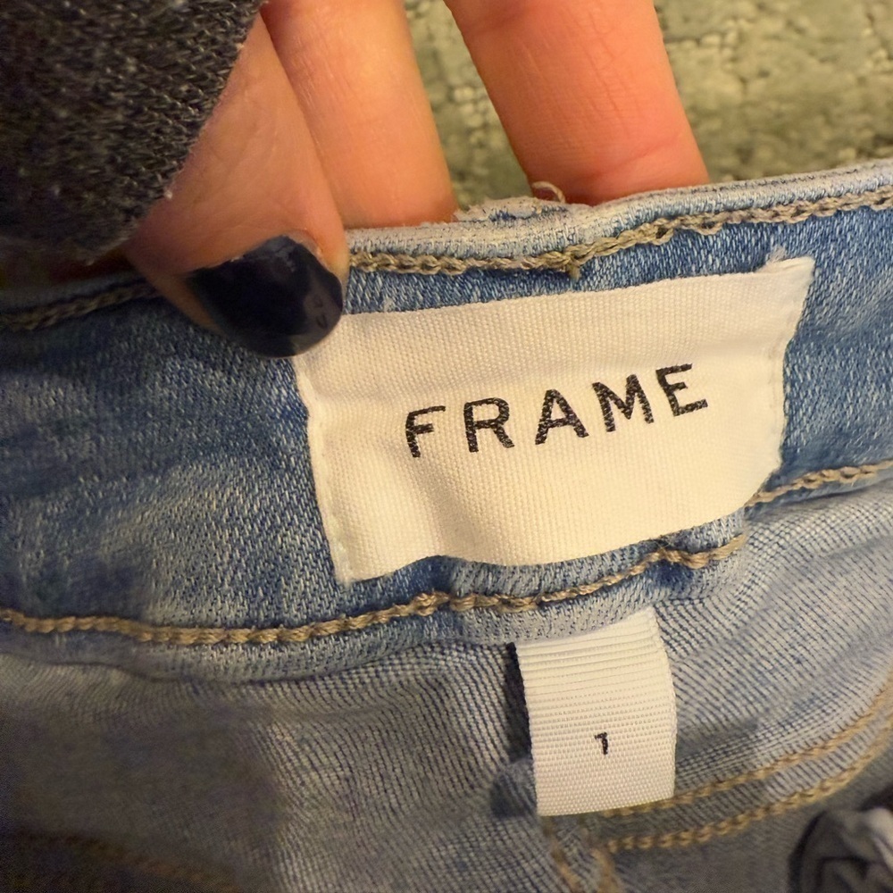 Frame Le One Crop Mini Boot Jeans in Caspio Sz 1 - Picture 4 of 14